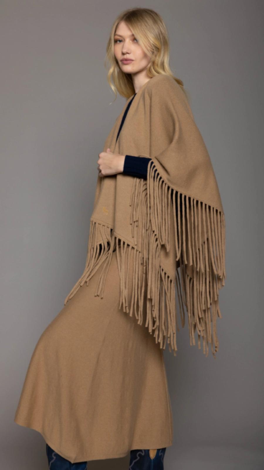 Fringed Cape | CANADA Cashmere Sweaters, Cashmere Cardigans