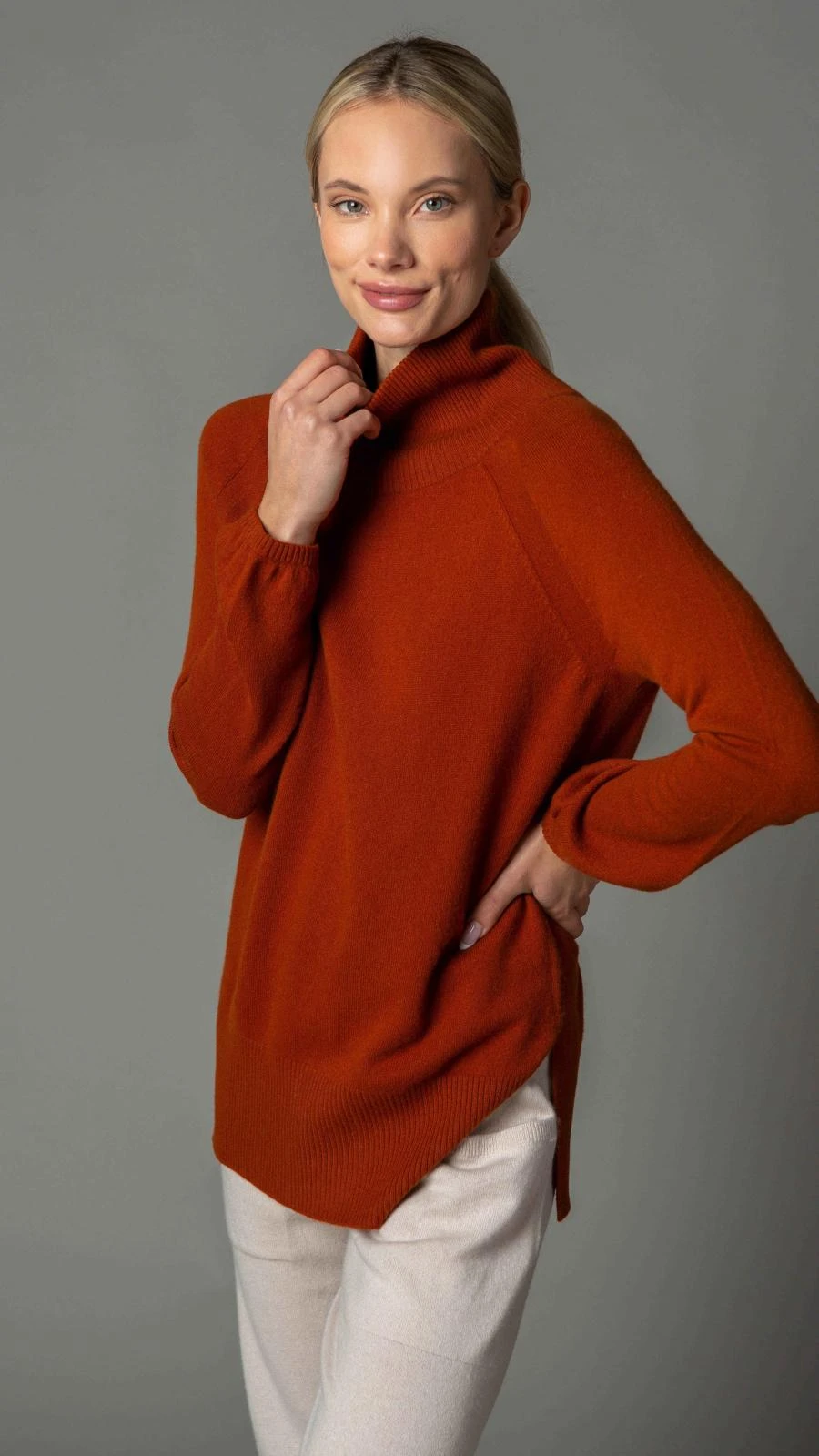 Bell Sleeve Cowl Neck