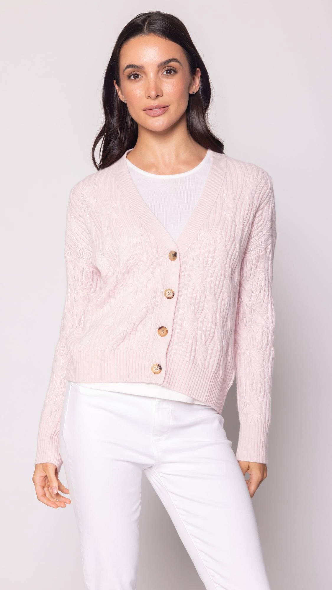 Cable Knit V Cardigan