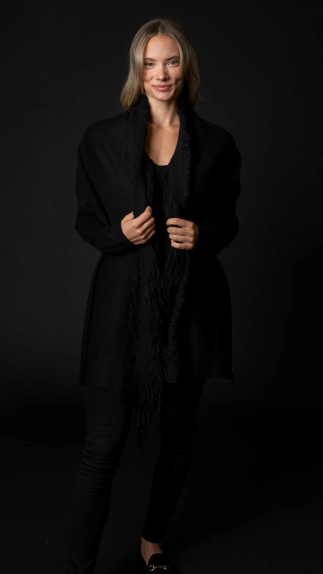 Black fancy shawl online