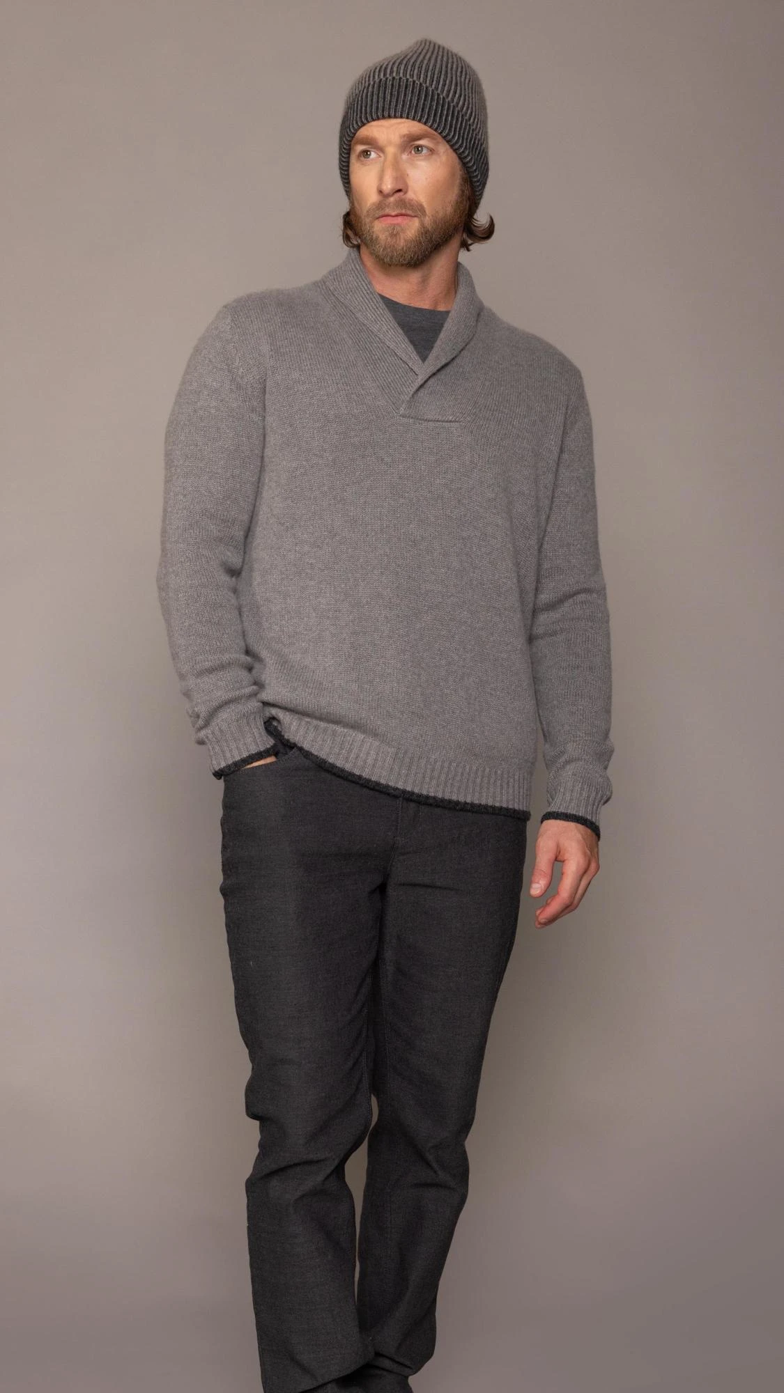Black shawl collar sweater mens store